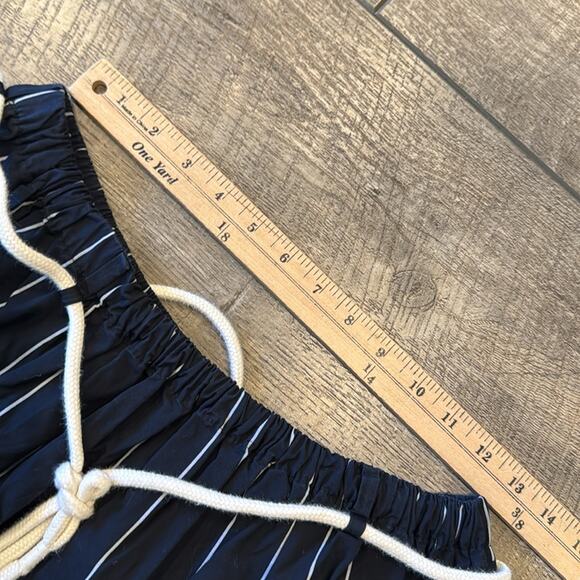 Vince Striped Asymmetrical Rope Tie Skirt Black White Pinstripes Size Large - Picture 4 of 8